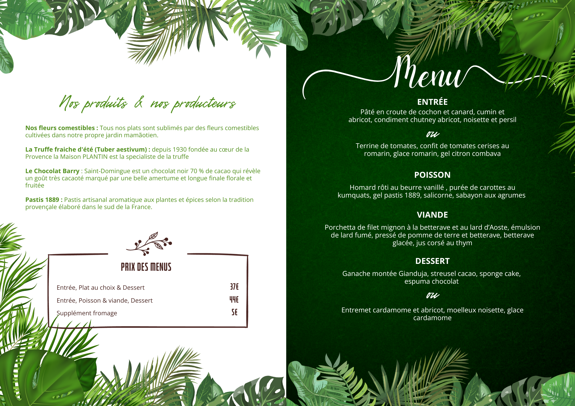 Menu Jungle