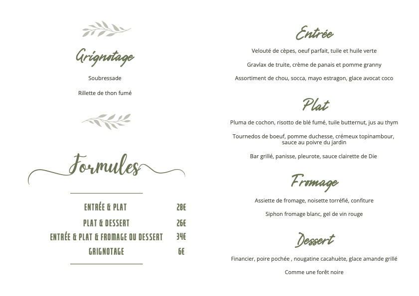 Menu Jungle